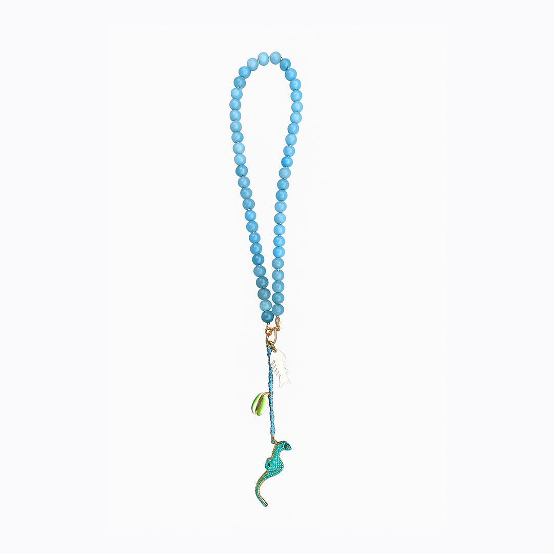 COLLAR PECESITOS AGUAMARINA