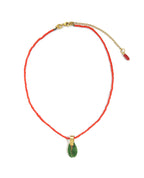 COLLAR CARACOLITO CORAL/OLIVA