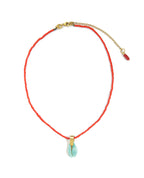 COLLAR CARACOLITO CORAL/TURQUESA