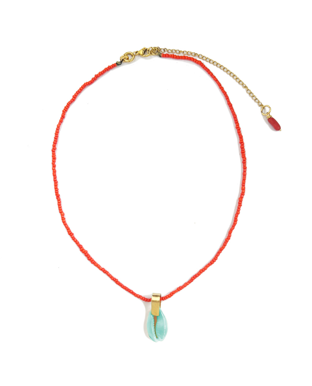 COLLAR CARACOLITO CORAL/TURQUESA