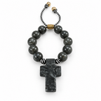 PULSERA DENARIO LABRADORITA GRIS