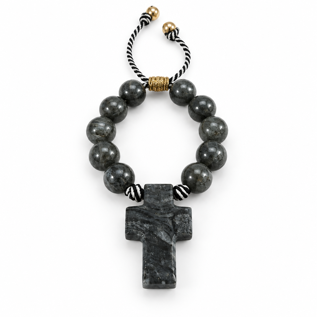 PULSERA DENARIO LABRADORITA GRIS