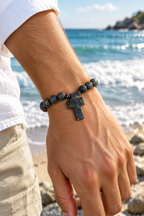 PULSERA DENARIO LABRADORITA GRIS