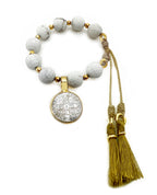 PULSERA TURQUESA BLANCA CRUZ SAN BENITO NACAR