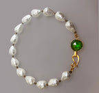 COLLAR PERLA CHUNKY BROCHE ESMERALDA