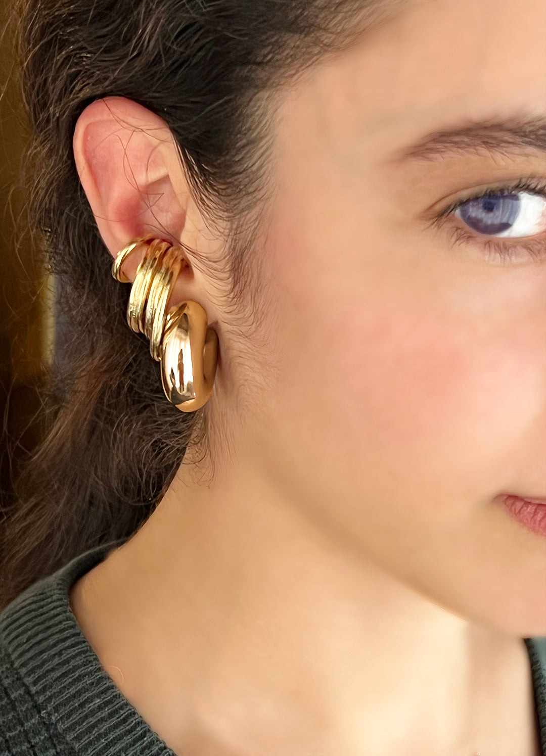 ARGOLLA BUBBLE ( SET DE ARGOLLAS Y UN PAR DE EARCUFF )